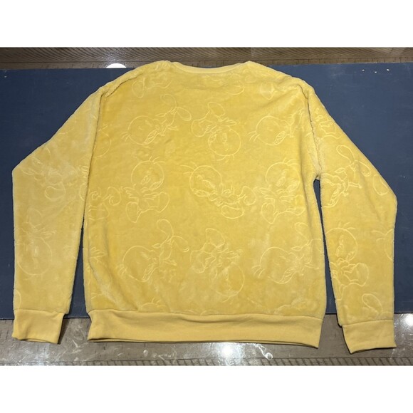 Womens Looney Tunes Tweety Bird Yellow Sweatshirt Sweater Top Size L Vintage - Picture 7 of 8